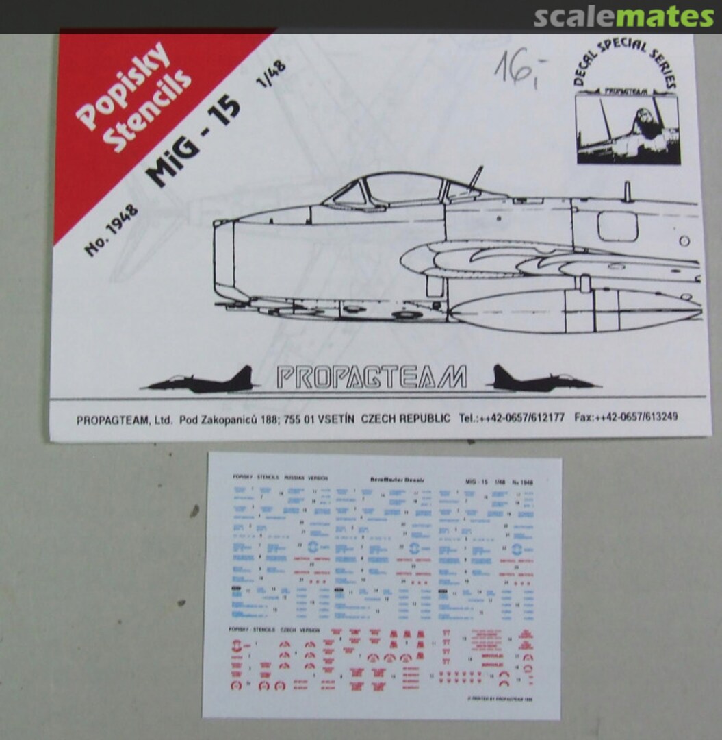 Boxart MiG-15 Stencils 1948 Propagteam