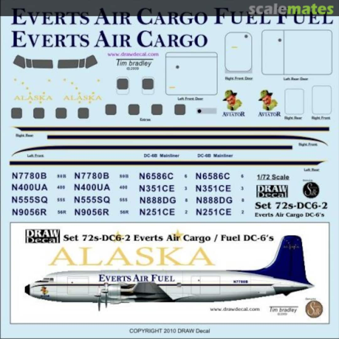 Boxart Douglas DC-6 72-DC6-2 Draw Decal