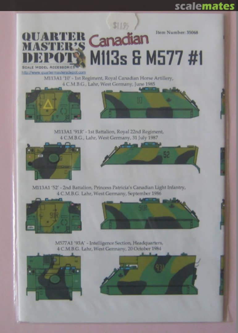 Boxart Canadian M113s & M577s #1 35068 Quartermaster's Depot