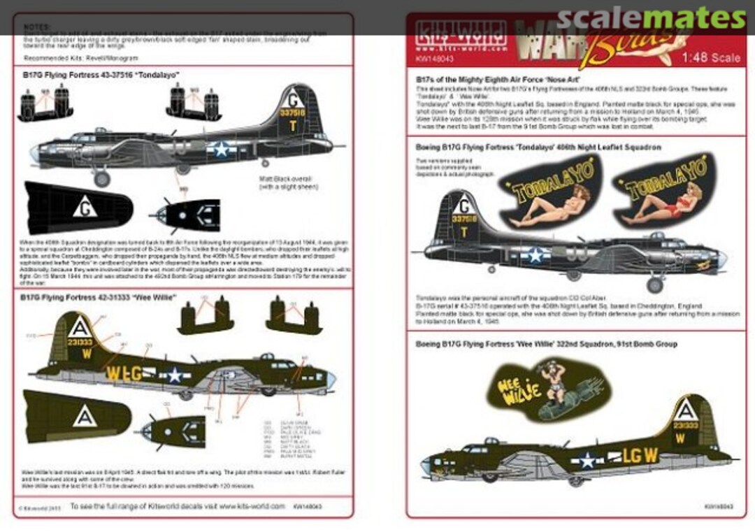 Boxart B-17G Flying Fortress KW148043 Kits-World