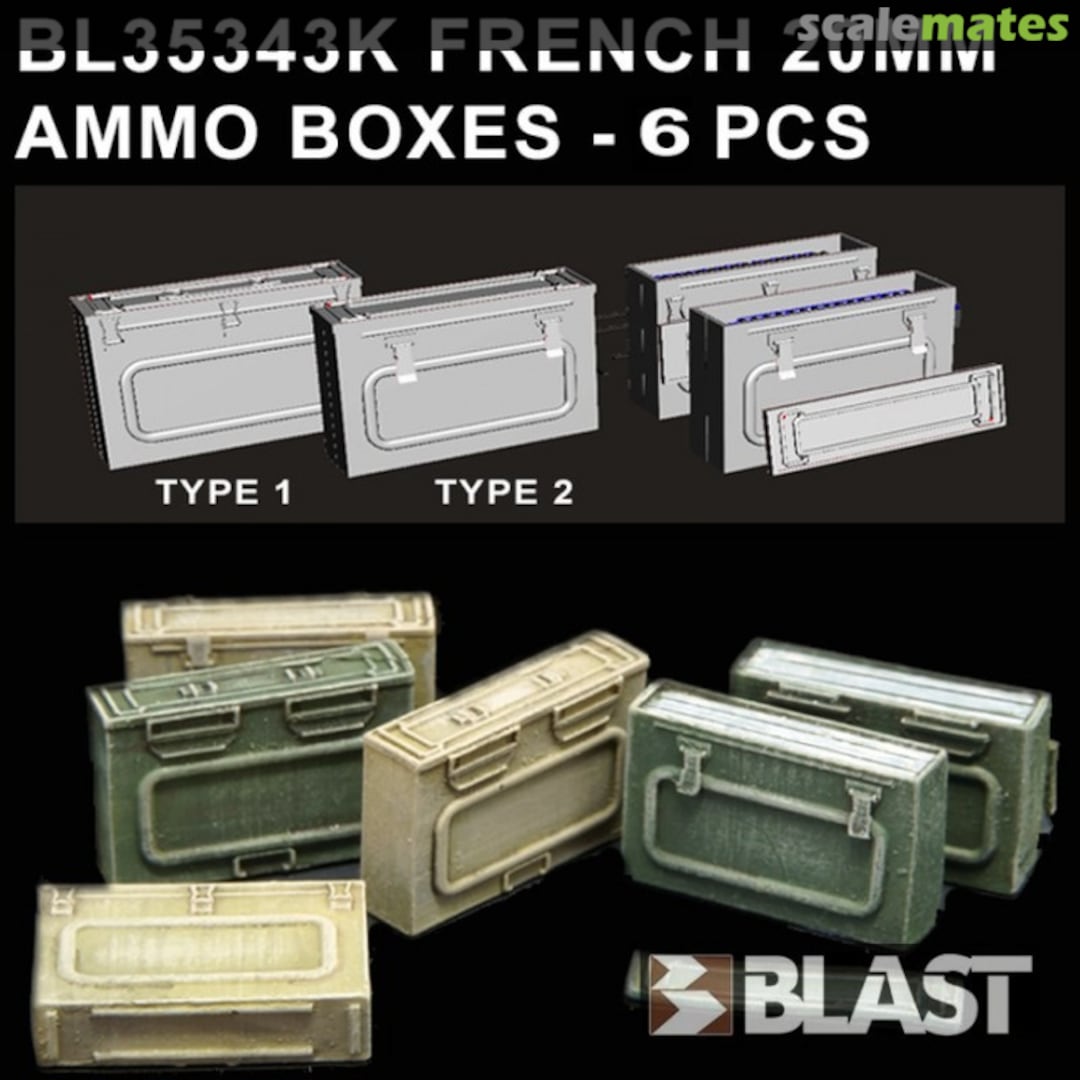 Boxart FRENCH 20MM AMMO BOXES BL35343K Blast Models