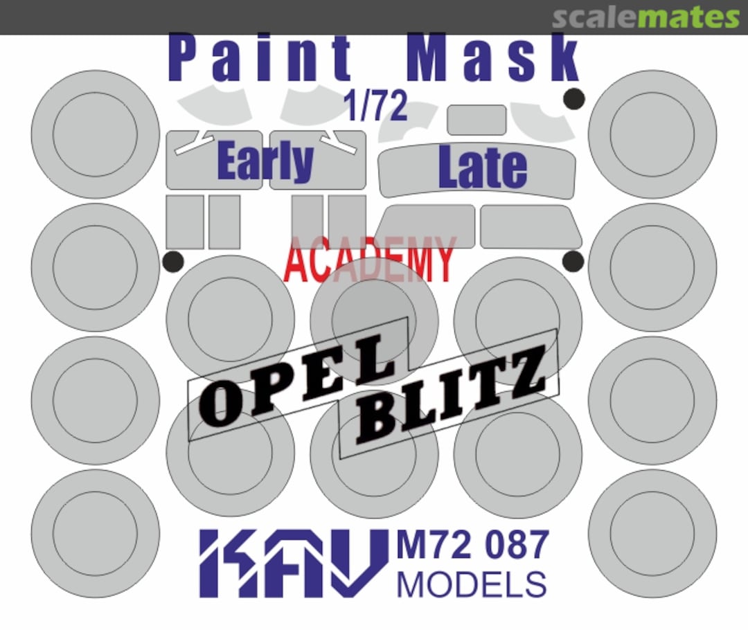 Boxart Opel Blitz paint mask (Academy) KAV M72 087 KAV models