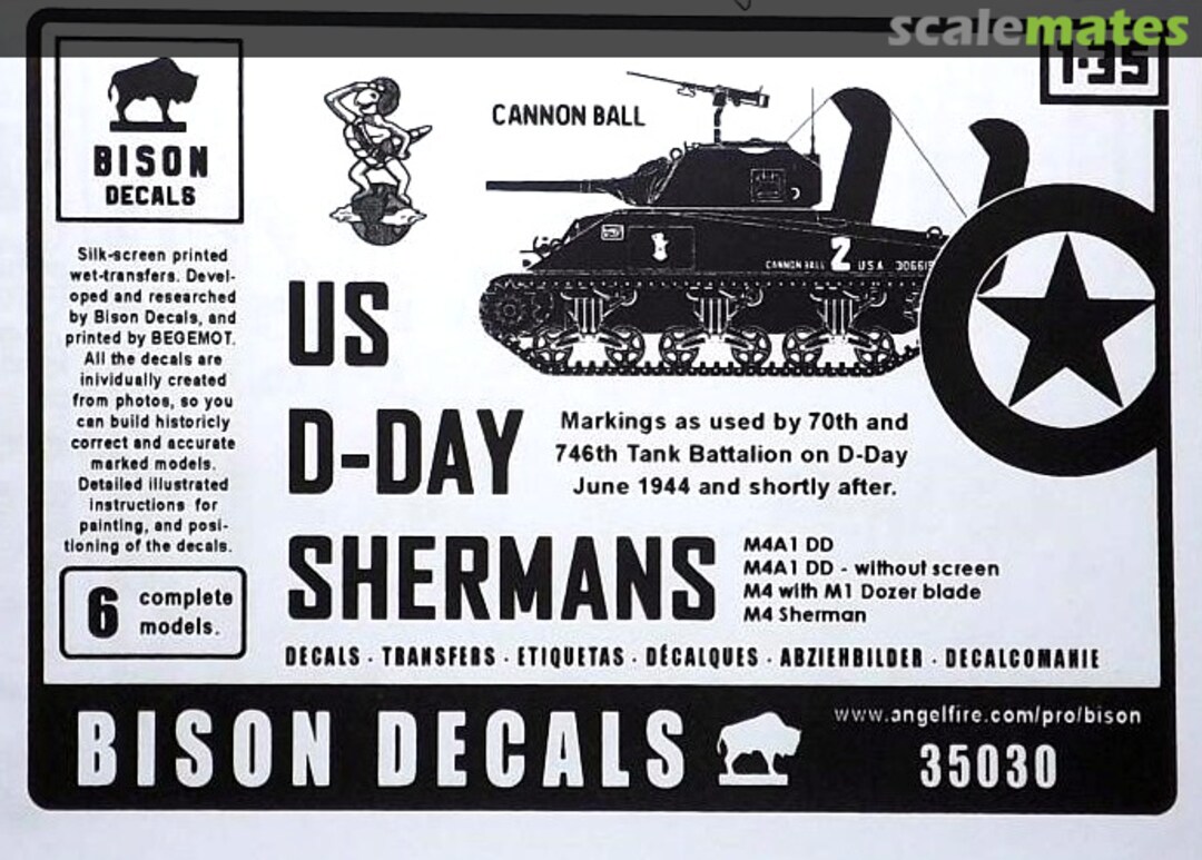 Boxart US D-Day Shermans 35030 Bison Decals