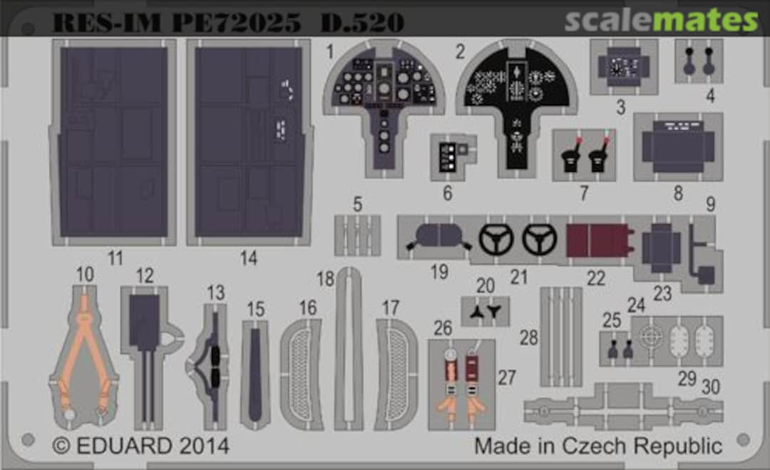 Boxart Dewoitine D.520 Interior Detail-up Set PE72025 RES-IM