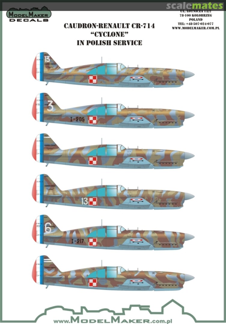 Boxart CAUDRON-RENAULT CR-714 "CYCLONE" IN POLISH SERVICE D72075 ModelMaker