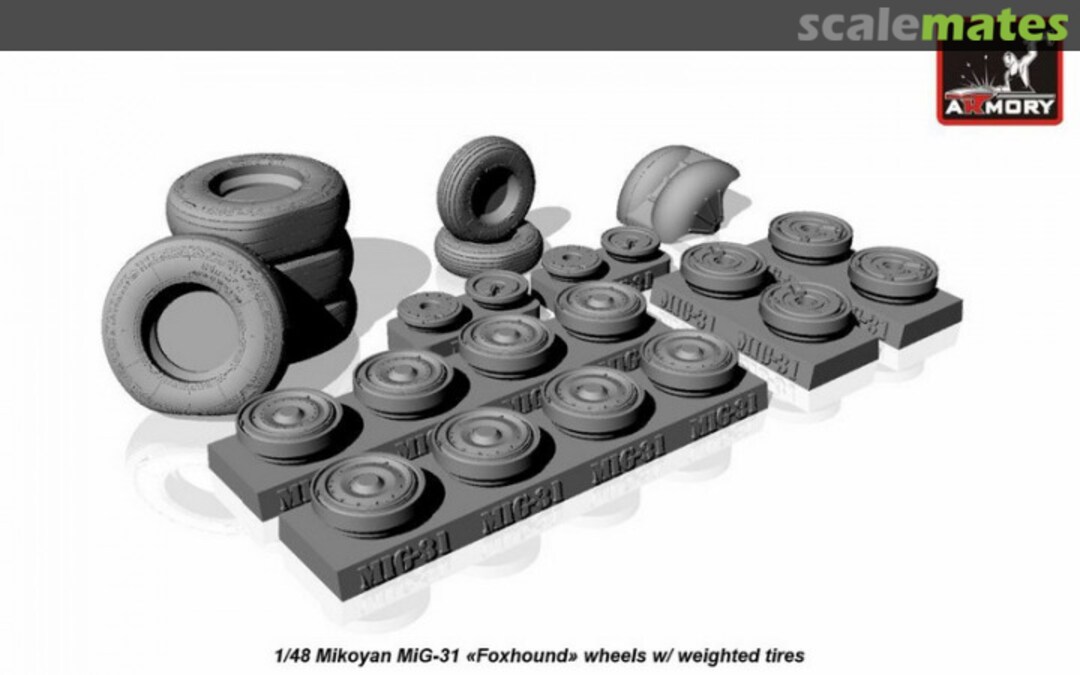 Boxart Mikoyan MiG-31 wheels w/ weighted tires AW48026 Armory