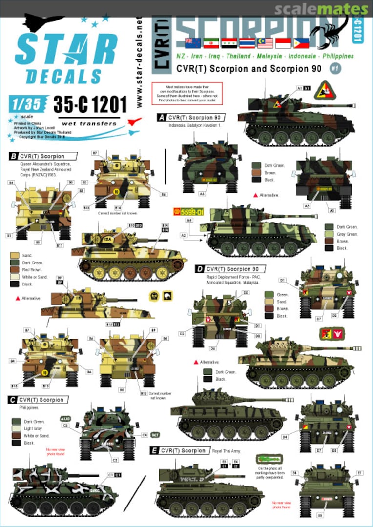 Boxart CVR(T) Scorpion # 1 35-C1201 Star Decals