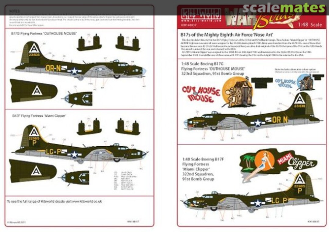 Boxart B-17F/G Flying Fortress KW148037 Kits-World