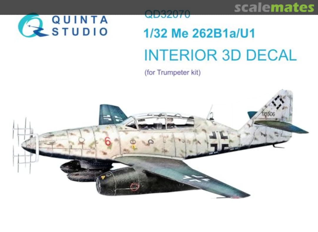 Boxart Me 262B1a/U-1 interior 3D decals QD32070 Quinta Studio