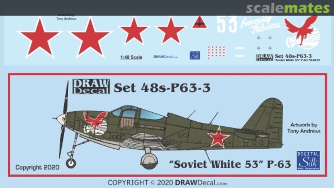 Boxart “Soviet White 53” P-63 48-P63-3 Draw Decal