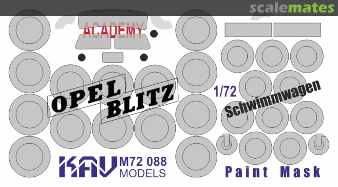 Boxart Opel Blitz & Schwimmwagen paint mask (Academy) KAV M72 088 KAV models