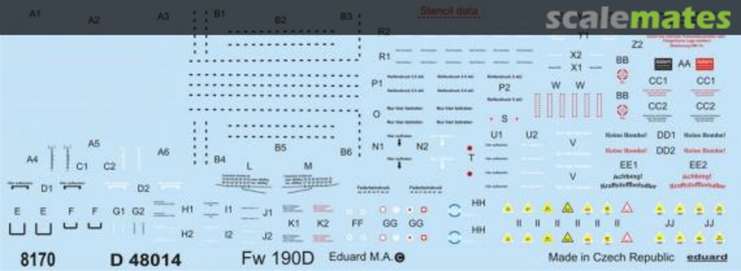 Boxart Fw 190D stencils D48014 Eduard