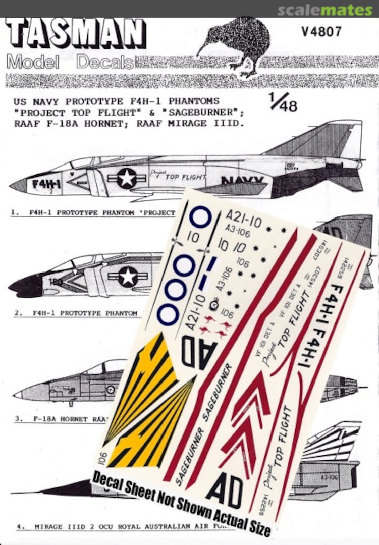 Boxart RAAF F-18A Hornet V4807 Tasman Model Products