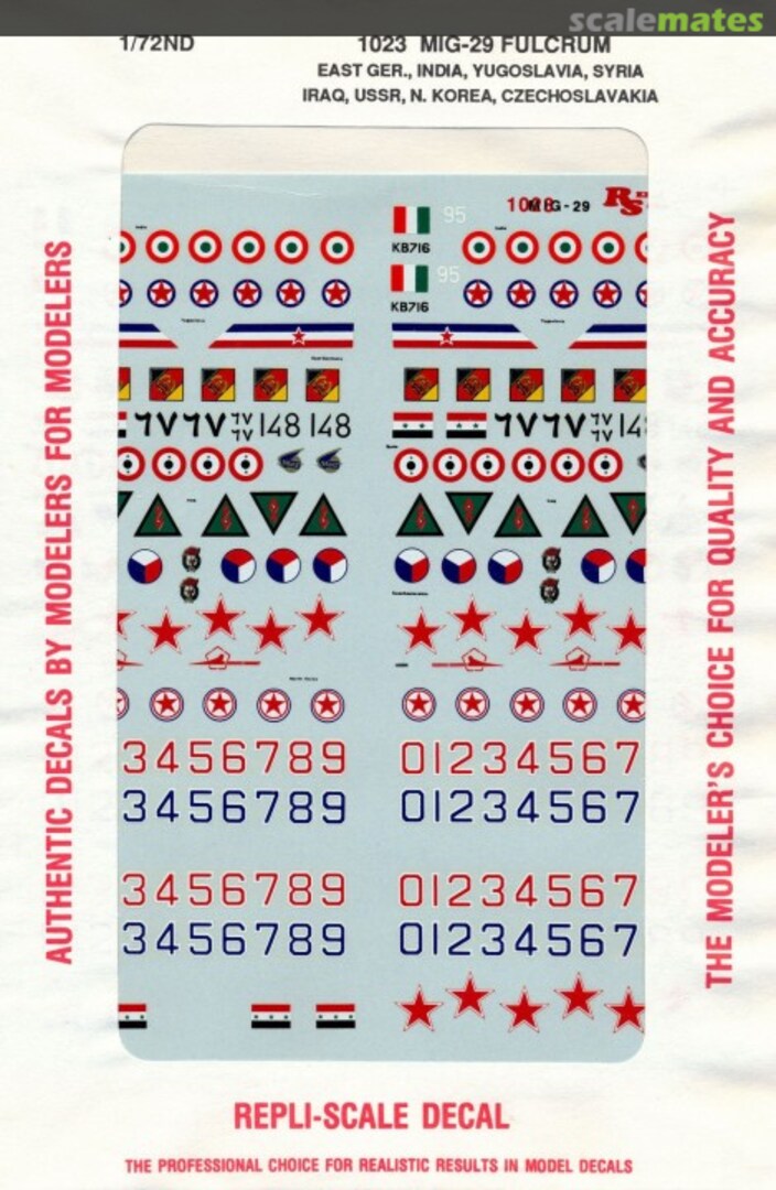 Boxart MiG-29 Fulcrum 1023 Repli-scale