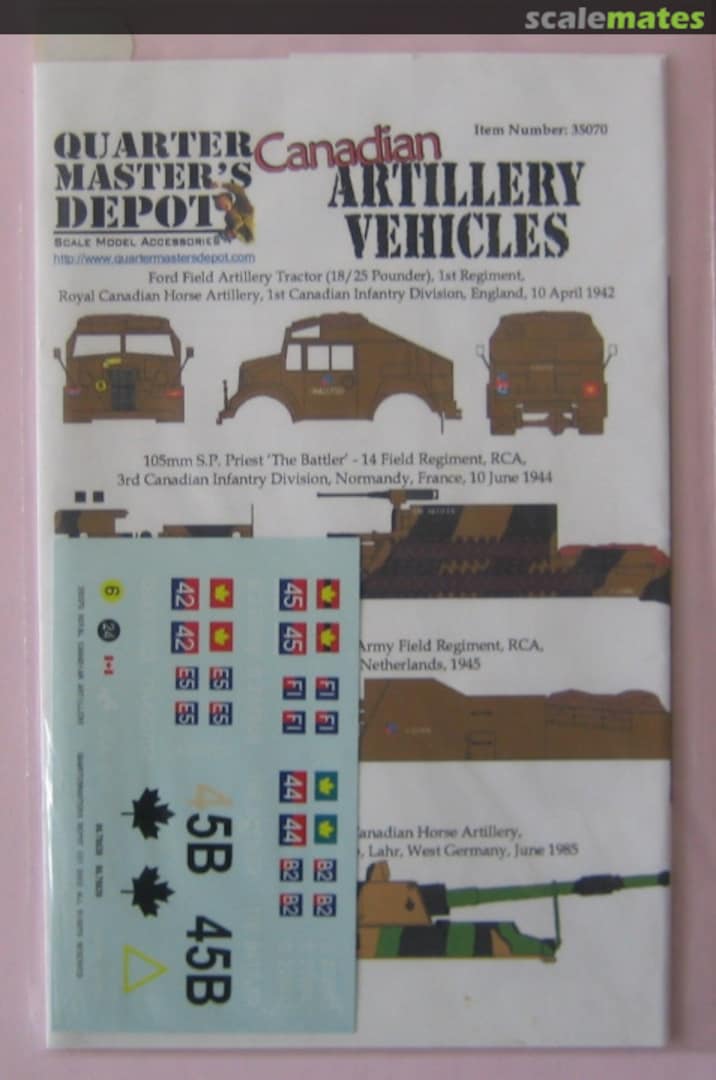 Boxart Canadian Artillery Vehicles 35070 Quartermaster's Depot