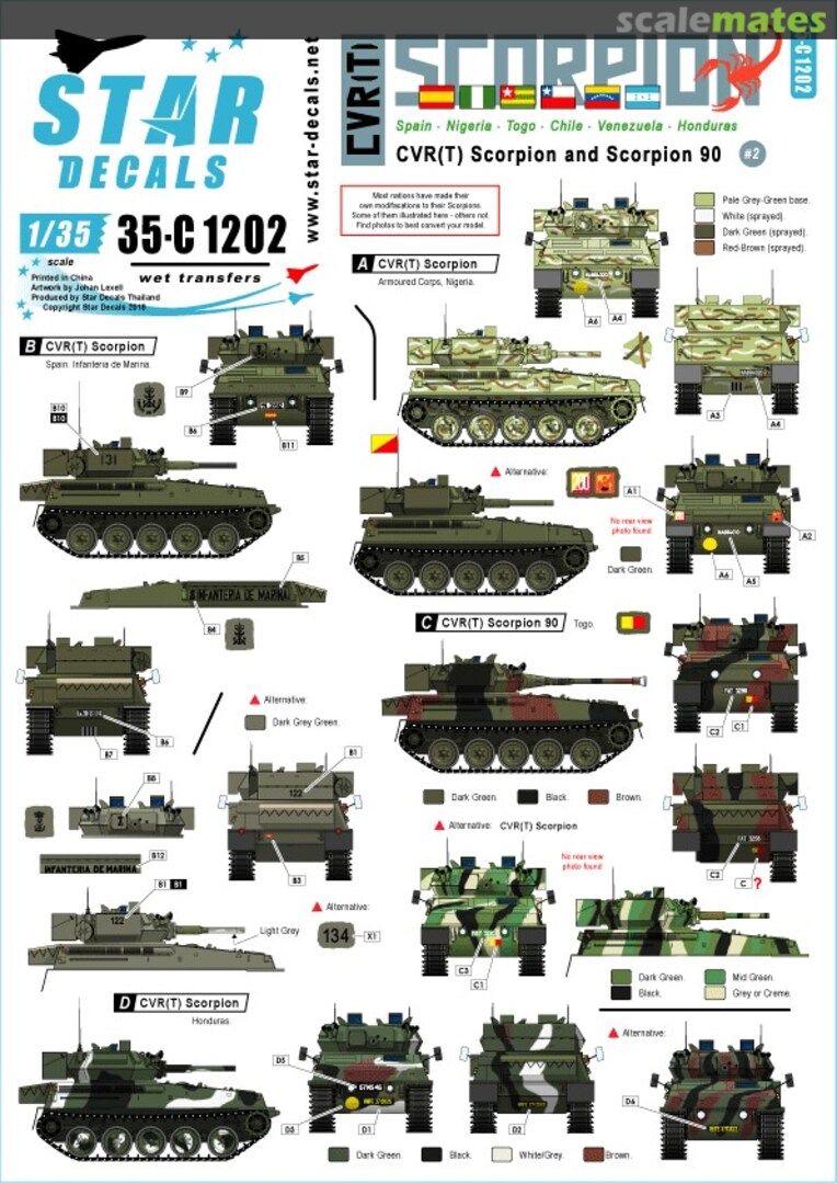 Boxart CVR(T) Scorpion # 2 35-C1202 Star Decals