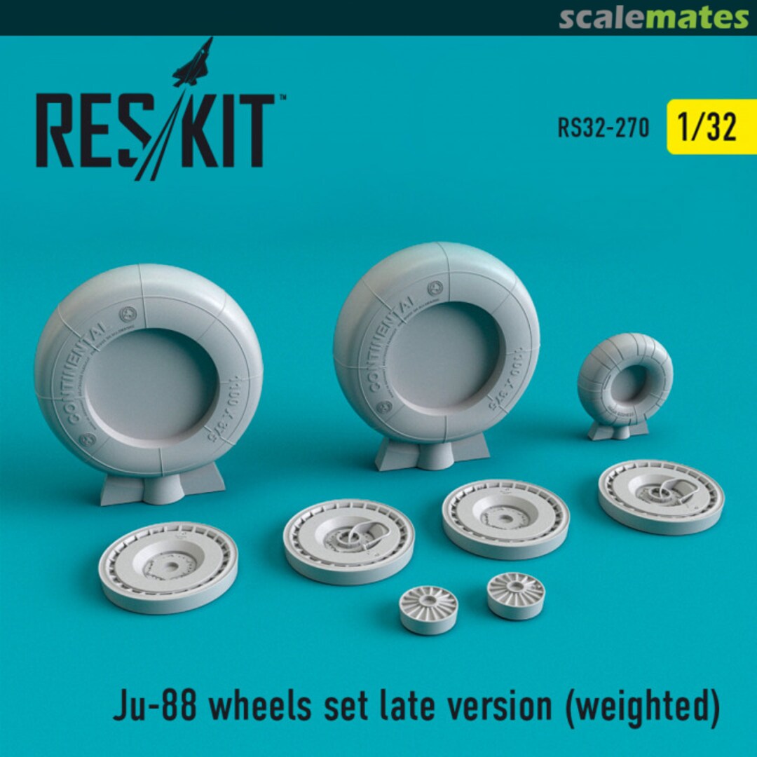 Boxart Ju-88 wheels set late version weighted RS32-0270 ResKit