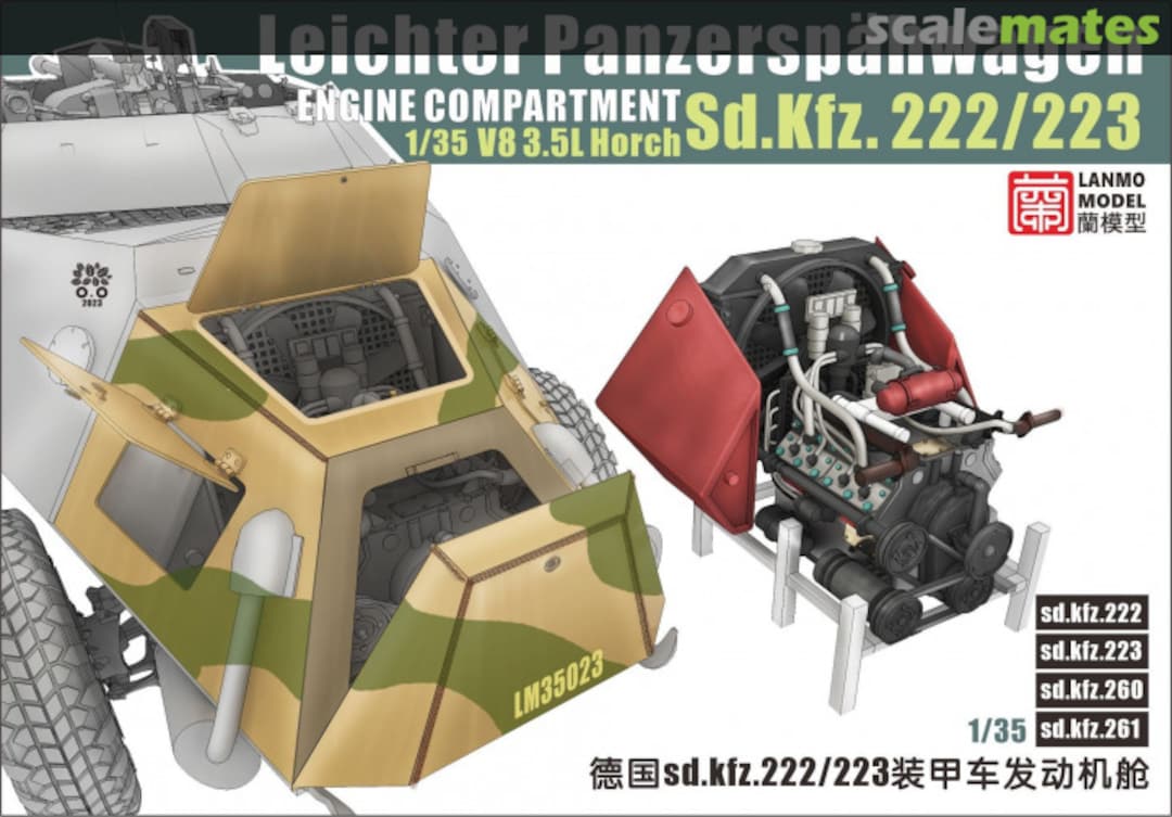 Boxart Leichter Panzerspähwagen Sd.Kfz.222/223 engine compartment LM35023 LANMO Model