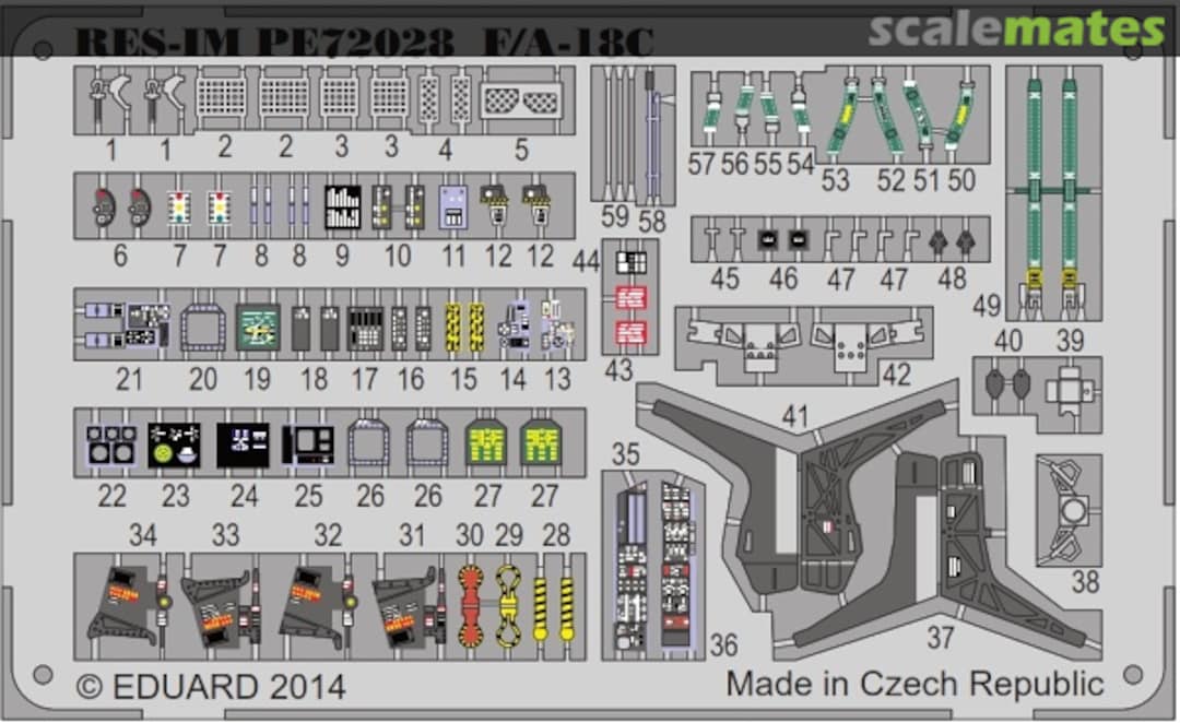 Boxart McDonnell Douglas F/A-18C Hornet Interior Detail-up Set PE72028 RES-IM