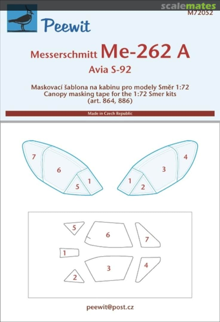 Boxart Messerschmitt Me 262A/Avia S-92 M72052 Peewit