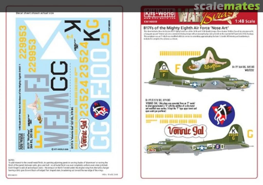 Boxart B-17F Flying Fortress KW148009 Kits-World