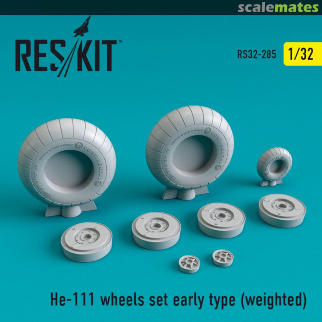 Boxart He-111 wheels set early type weighted RS32-0285 ResKit