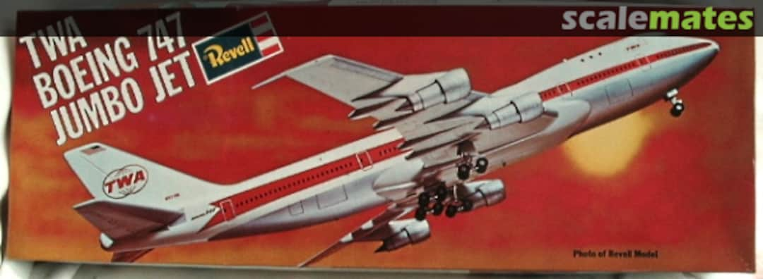 Boxart TWA Boeing 747 Jumbo Jet H-136 Revell