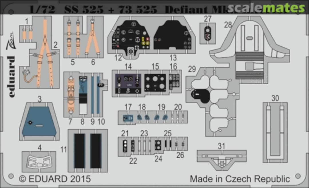 Boxart Defiant Mk.I interior S. A. SS525 Eduard