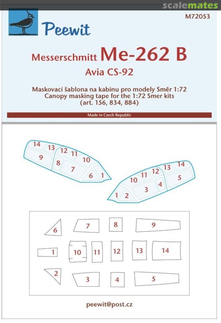 Boxart Messerschmitt Me 262B/Avia CS-92 M72053 Peewit