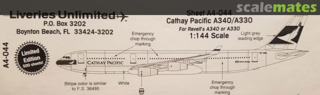 Boxart Cathay Pacific A340/A330 A4-044 Liveries Unlimited/Airway Graphics