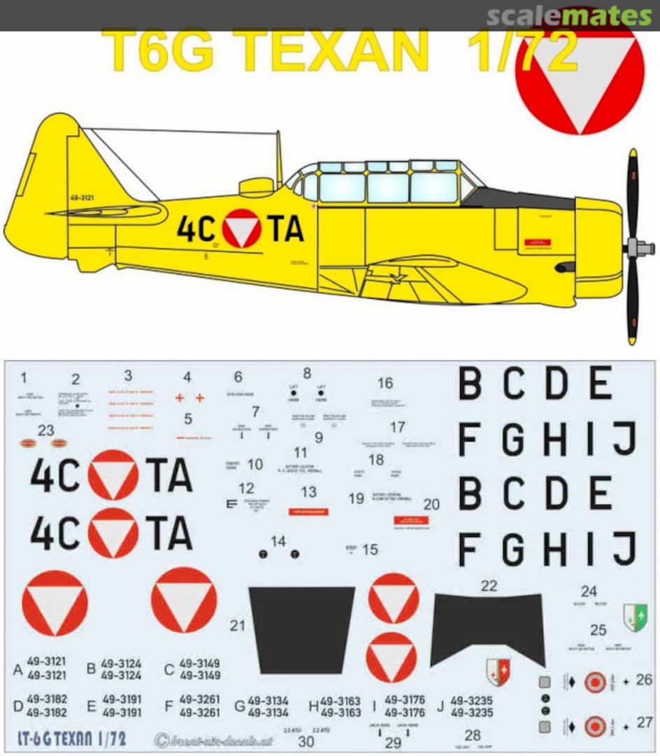 Boxart T6G Texan Österreichisches Bundesheer FP 72113 Brent-Air-Decals