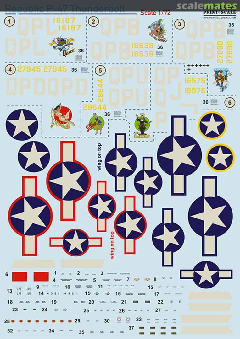 Boxart Republic P-47 Thunderbolt 72-385 Print Scale