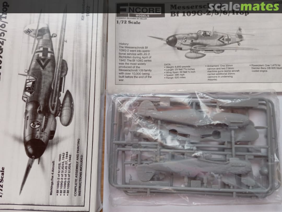 Contents Messerschmitt Bf 109 G-2/5/6/Trop 1002 Encore Models