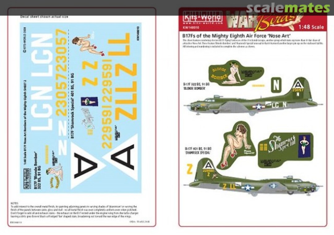 Boxart B-17F Flying Fortress KW148010 Kits-World