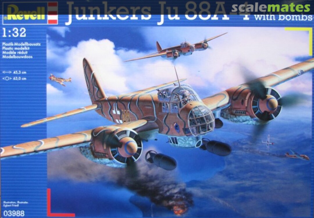 Boxart Junkers Ju 88A-4 with bombs 03988 Revell