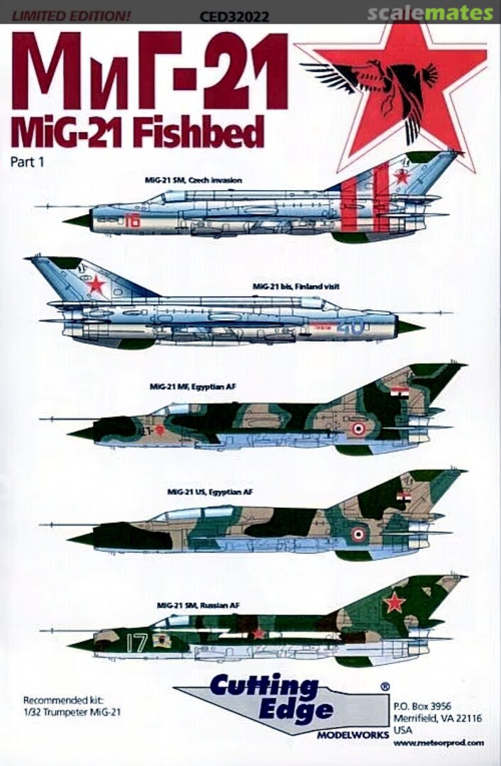 Boxart MiG-21s Fishbed CED32022 Cutting Edge Modelworks