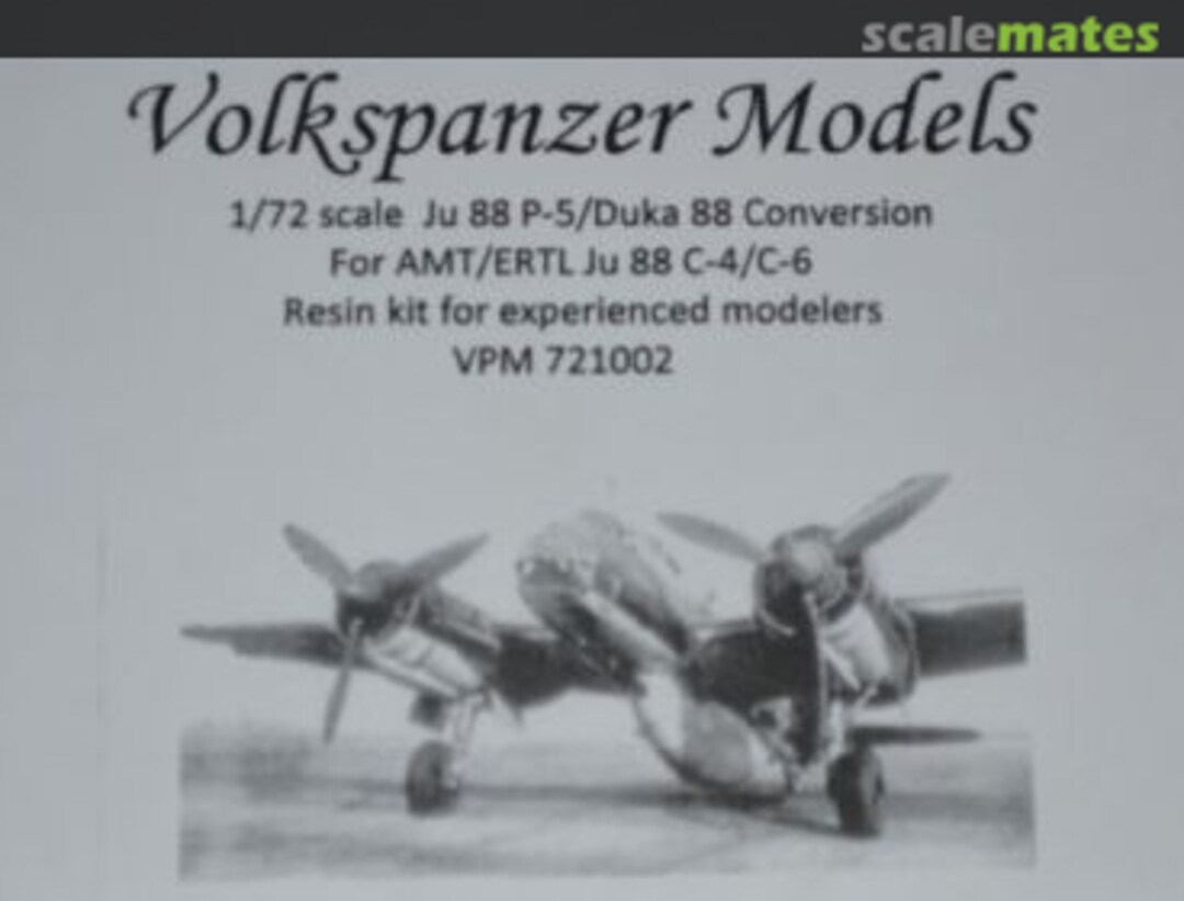 Boxart Ju 88 P-5/Duka 88 Conversion VPM 721002 Volkspanzer Models