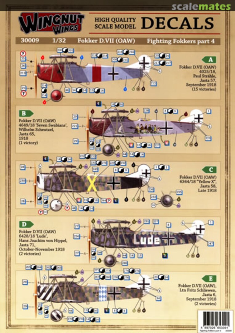 Boxart Fokker D.VII (OAW) Fighting Fokkers Part 4 30009 Wingnut Wings