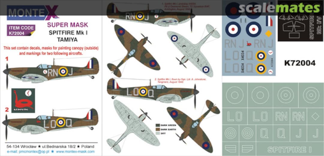 Boxart Spitfire Mk.I K72004 Montex