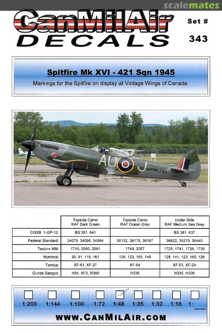 Boxart Spitfire Mk XVI 343 CanMilAir