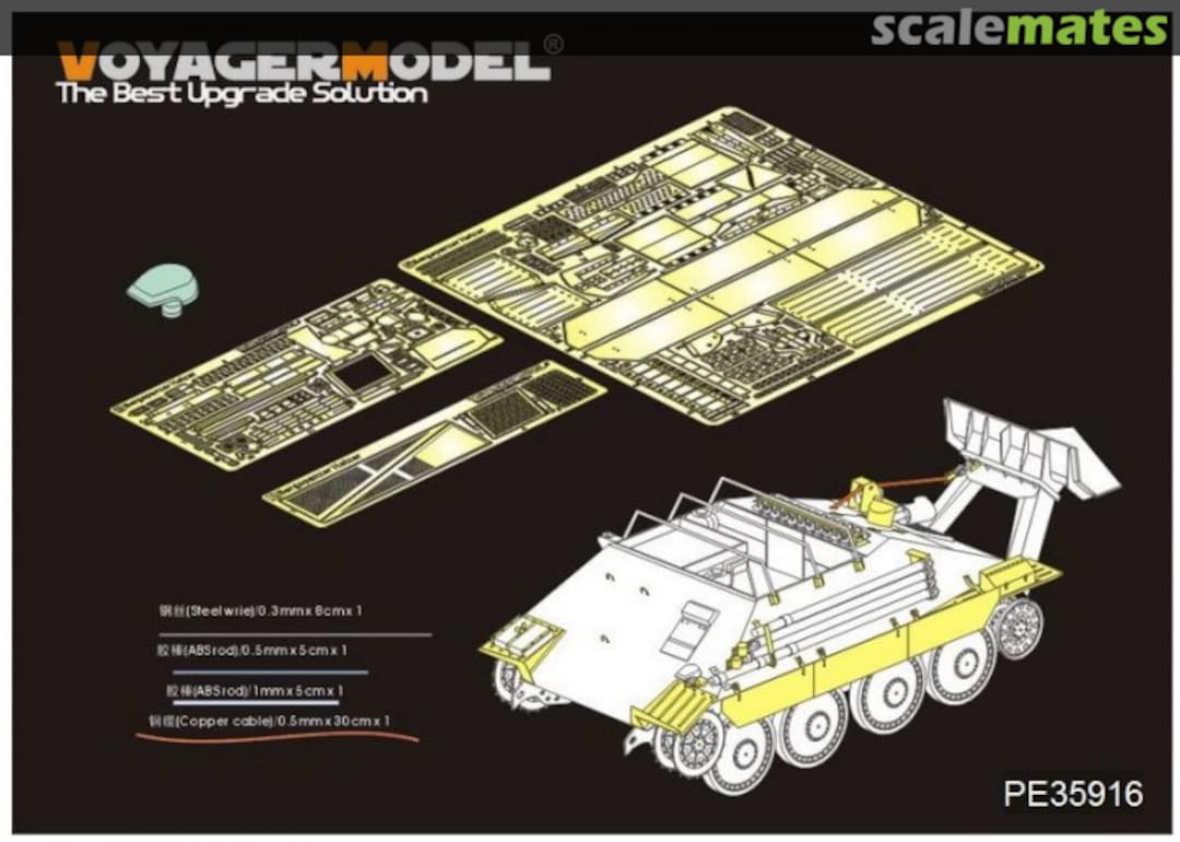 Boxart WWII German Bergepanzer Hetzer Basic PE35916 Voyager Model