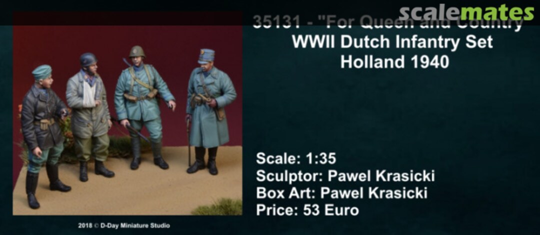 Boxart "For Queen and Country" WWII Dutch Infantry Set, Holland 1940 35131 D-Day Miniature Studio