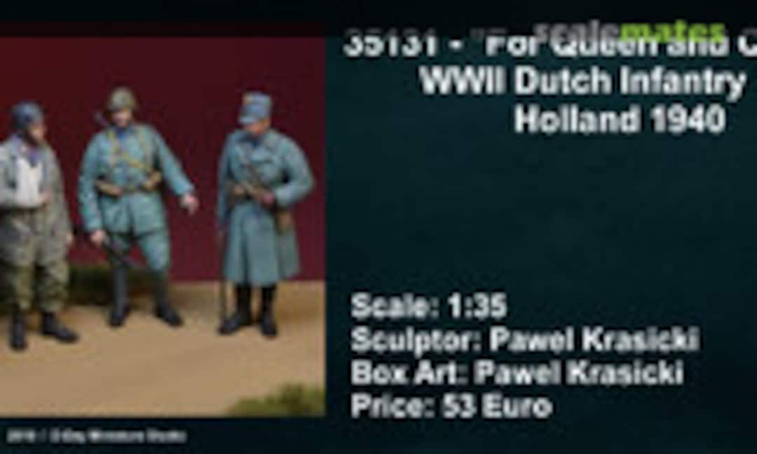 1:35 &quot;For Queen and Country&quot; WWII Dutch Infantry Set, Holland 1940 (D-Day Miniature Studio 35131)