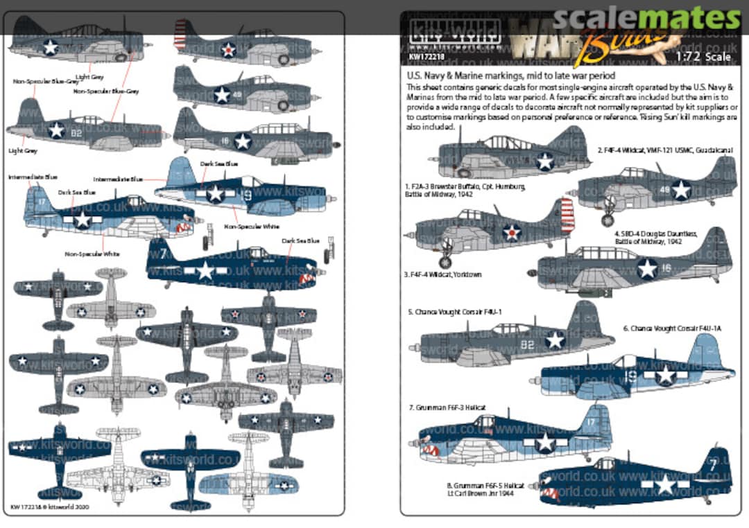 Boxart U.S. Navy & Marine markings KW172218 Kits-World