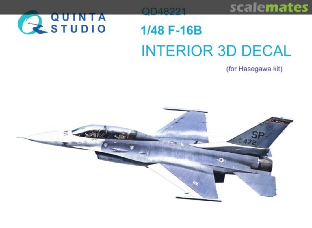 Boxart F-16B interior 3D decals QD48221 Quinta Studio