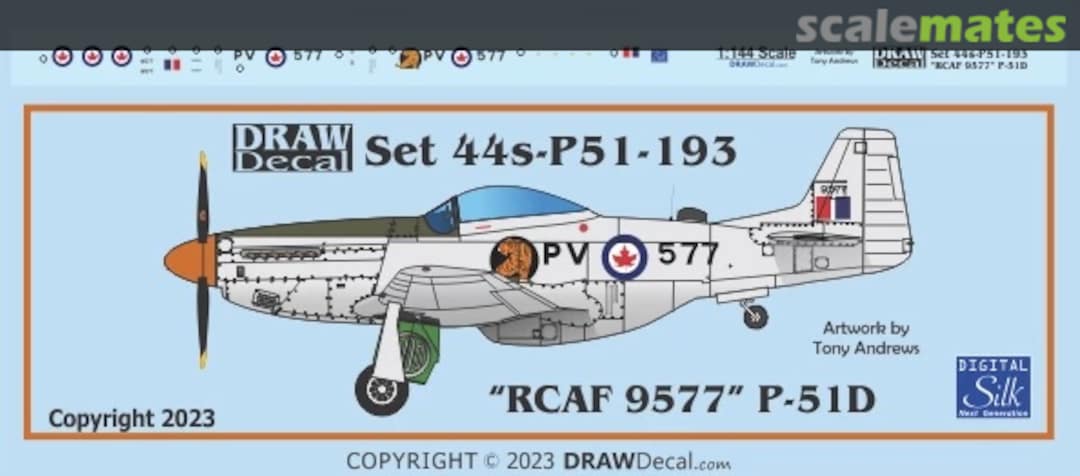 Boxart “RCAF 9577” P-51D 44-P51-193 Draw Decal