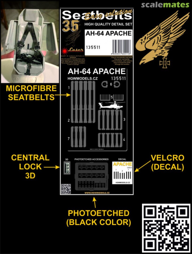 Boxart AH-64 Apache Seatbelts 135511 HGW Models