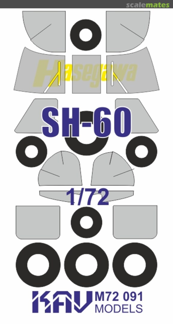 Boxart SH-60 paint mask (Hasegawa) KAV M72 091 KAV models