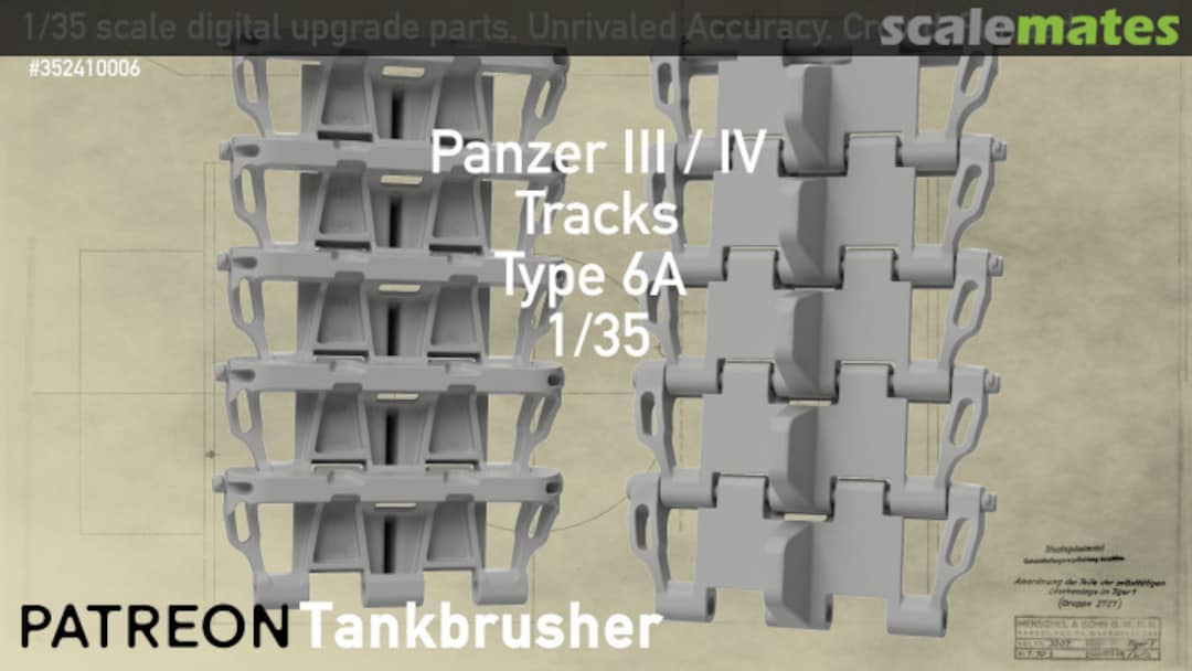 Boxart Panzer III / IV - single link workable tracks Type 6 A 352410006 Tankbrusher Scale Modeling