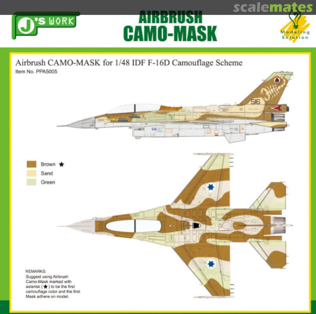 Boxart Airbrush CAMO-MASK IDF F-16D Camo PPA5005 J's Work